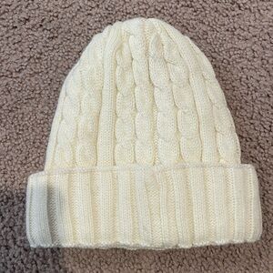 Fashion Y2K Unisex Cream Thick Cable Knit Beanie
